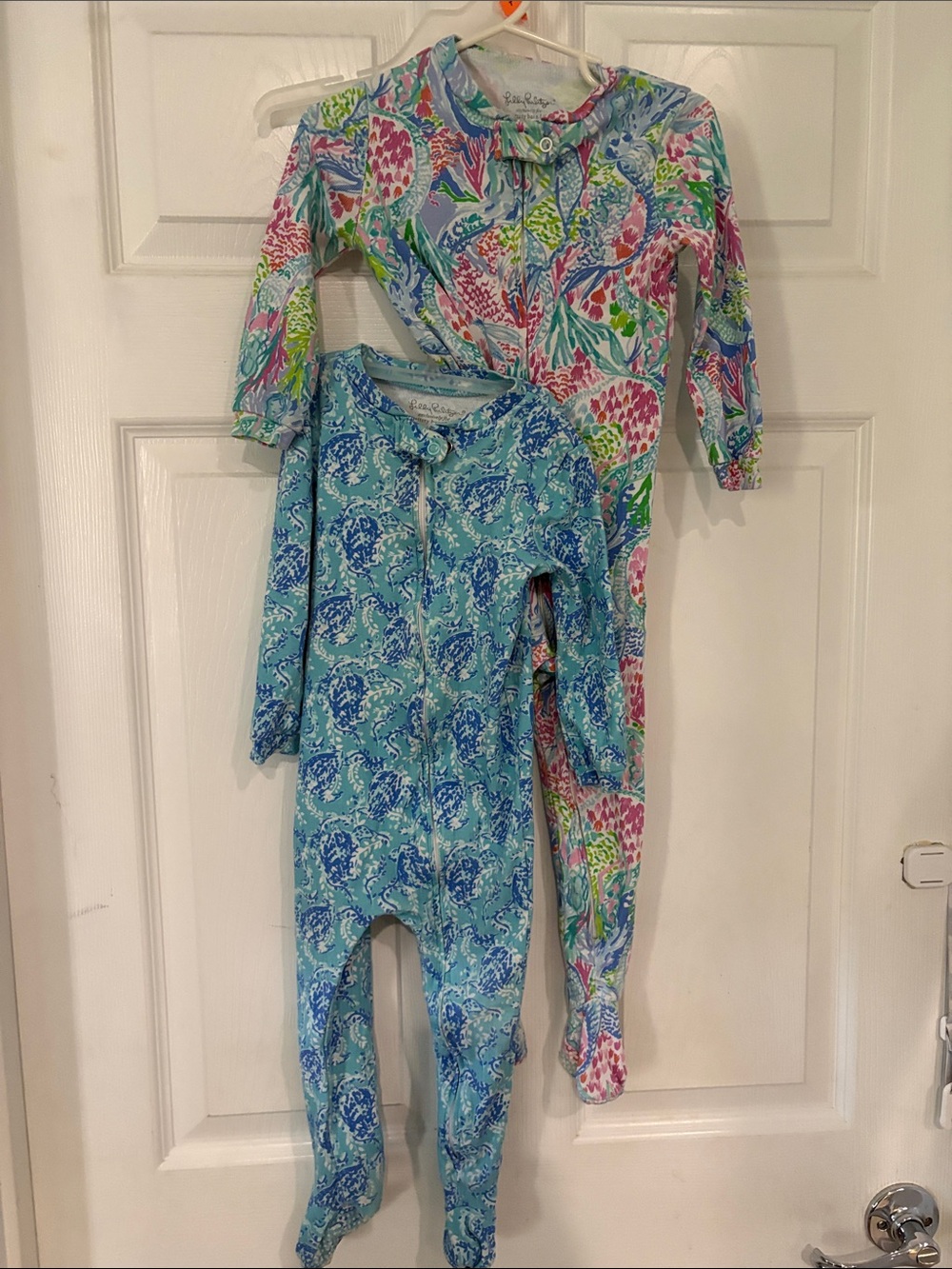 Organic Cotton 18-24 mo. Lilly Pulitzer Kids Blue & Multicolor One-Piece PJs